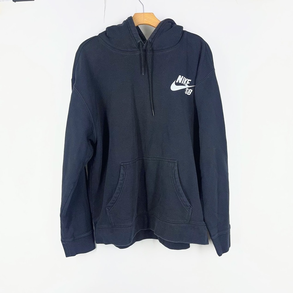 Nike SB Mens Black Fleece Pullover Hoodie Logo Graphic Sweatshirt XL AJ9733-010